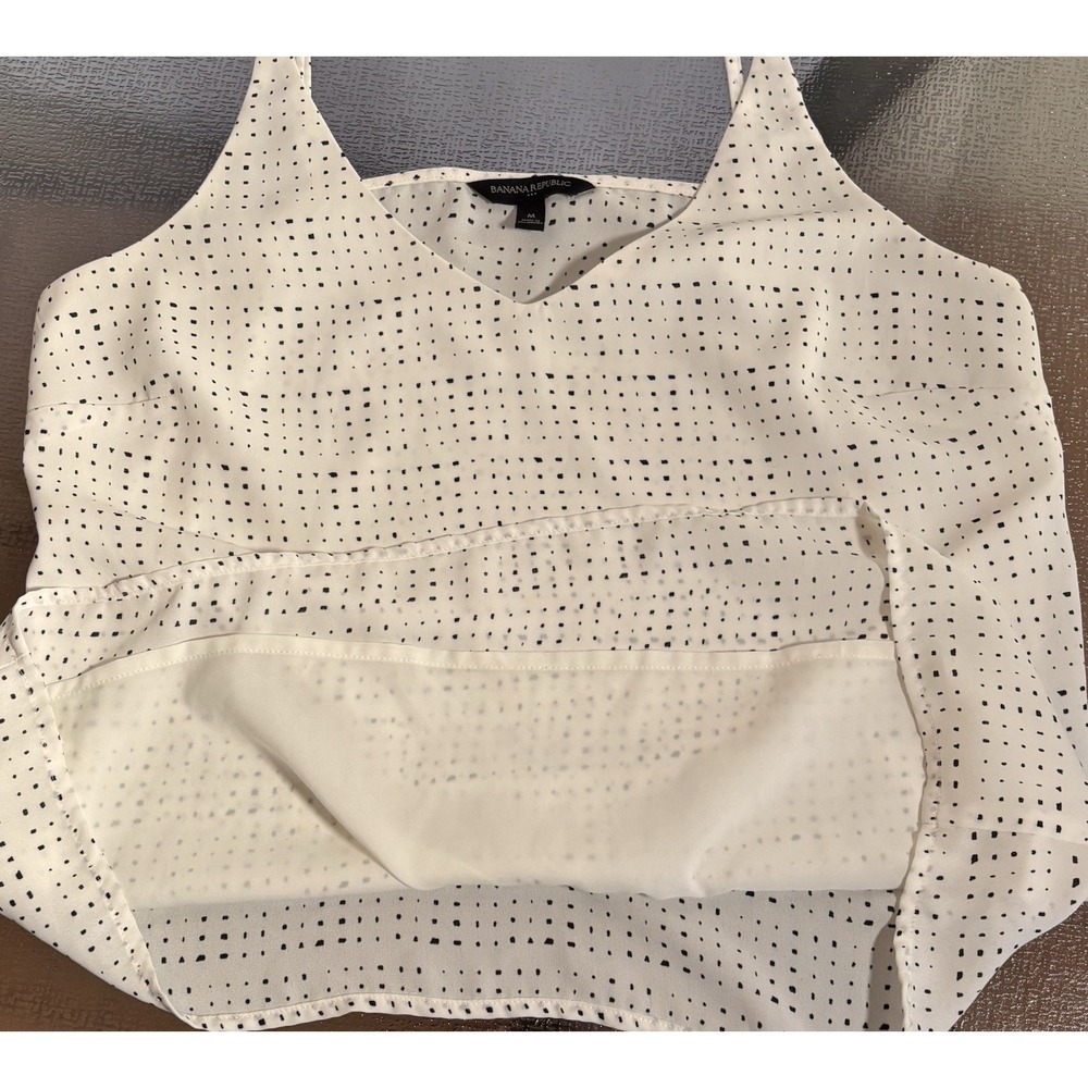 Banana Republic Polka Dot Tank Top Womens Medium Modern Classic Layer Office - Picture 5 of 7